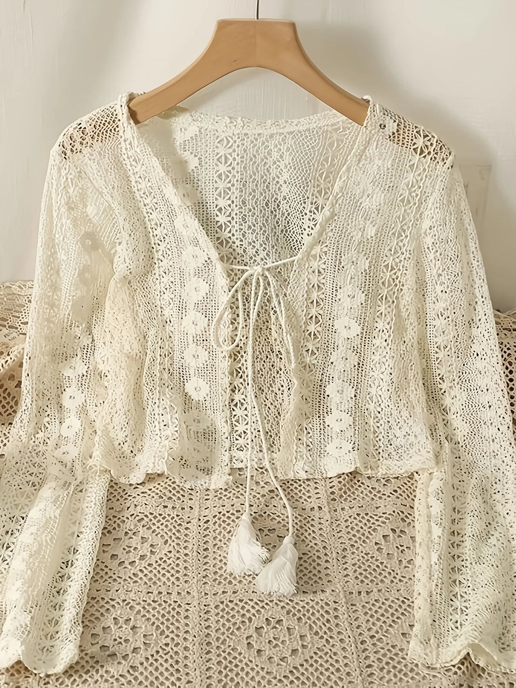 Lightweight Hollow-Out Knit Cardigan