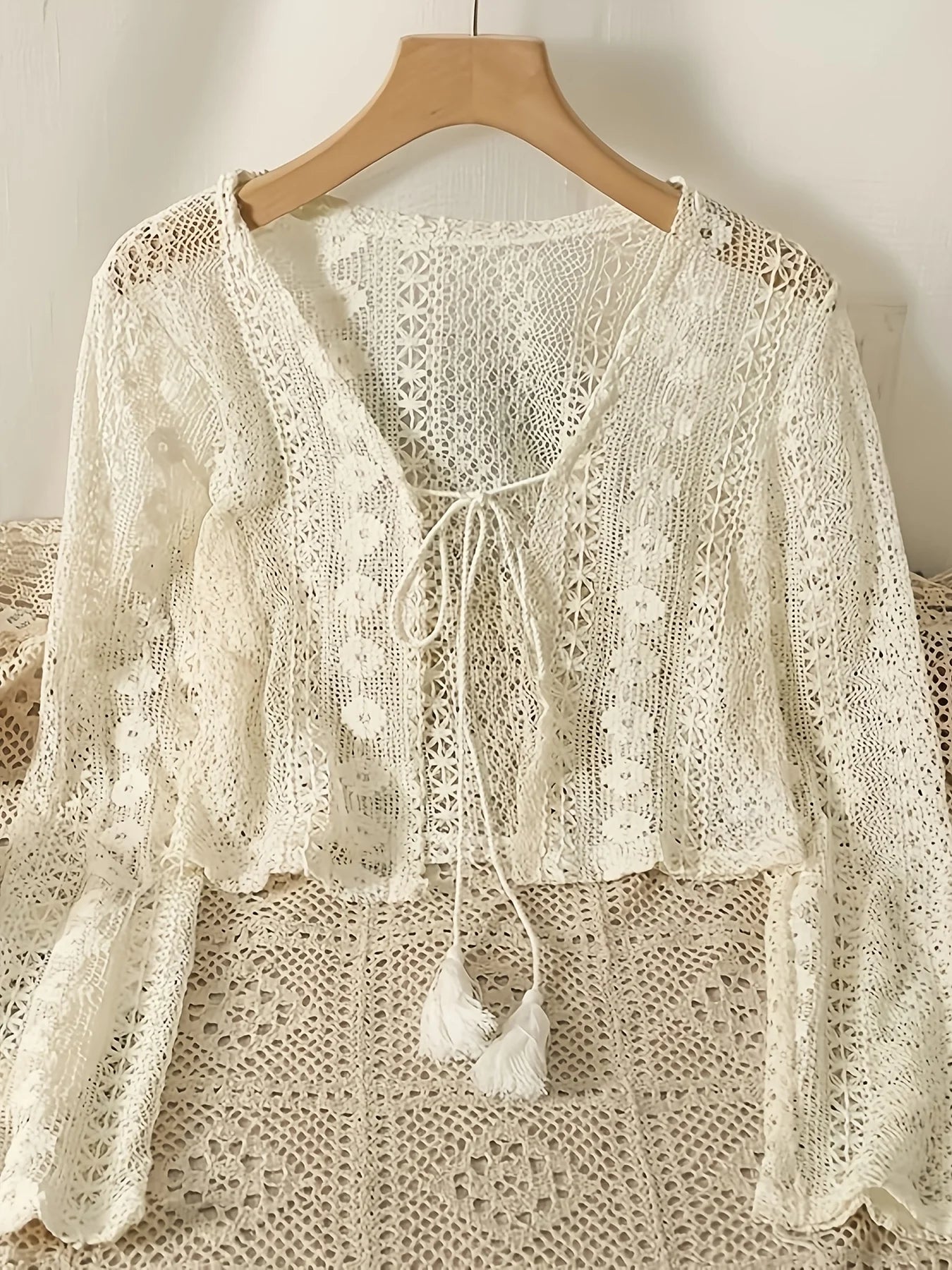Lightweight Hollow-Out Knit Cardigan