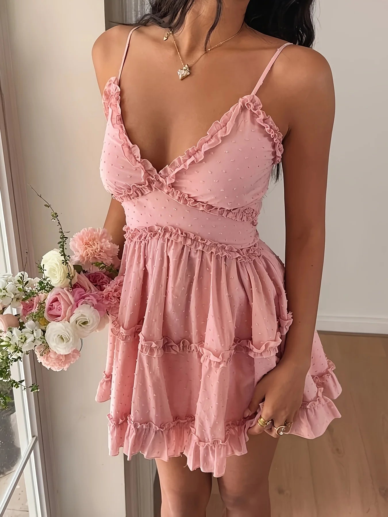 Ruffle Strapless A-Line Dress