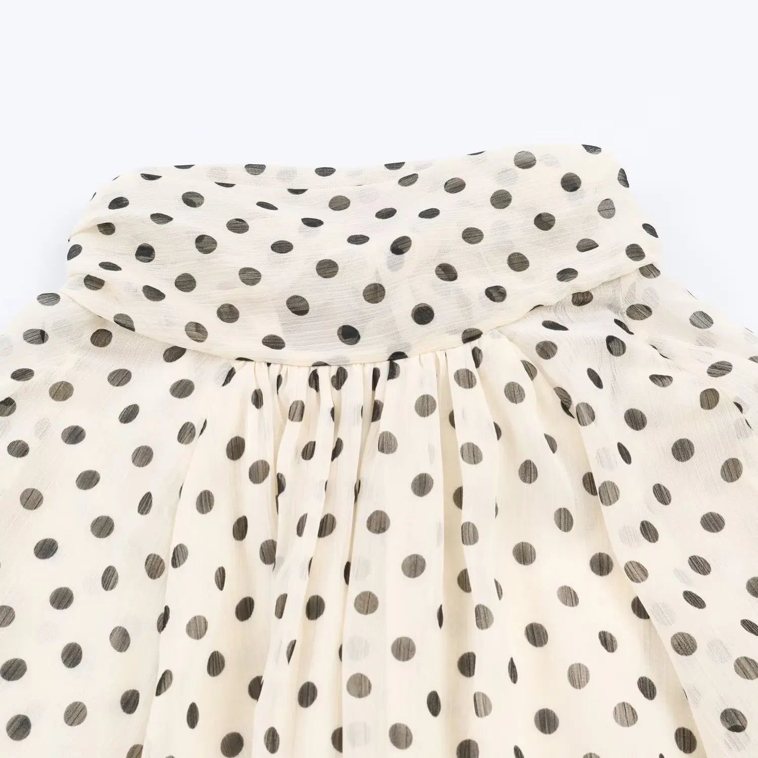 Polka Dot Tiered V-Neck Blouse