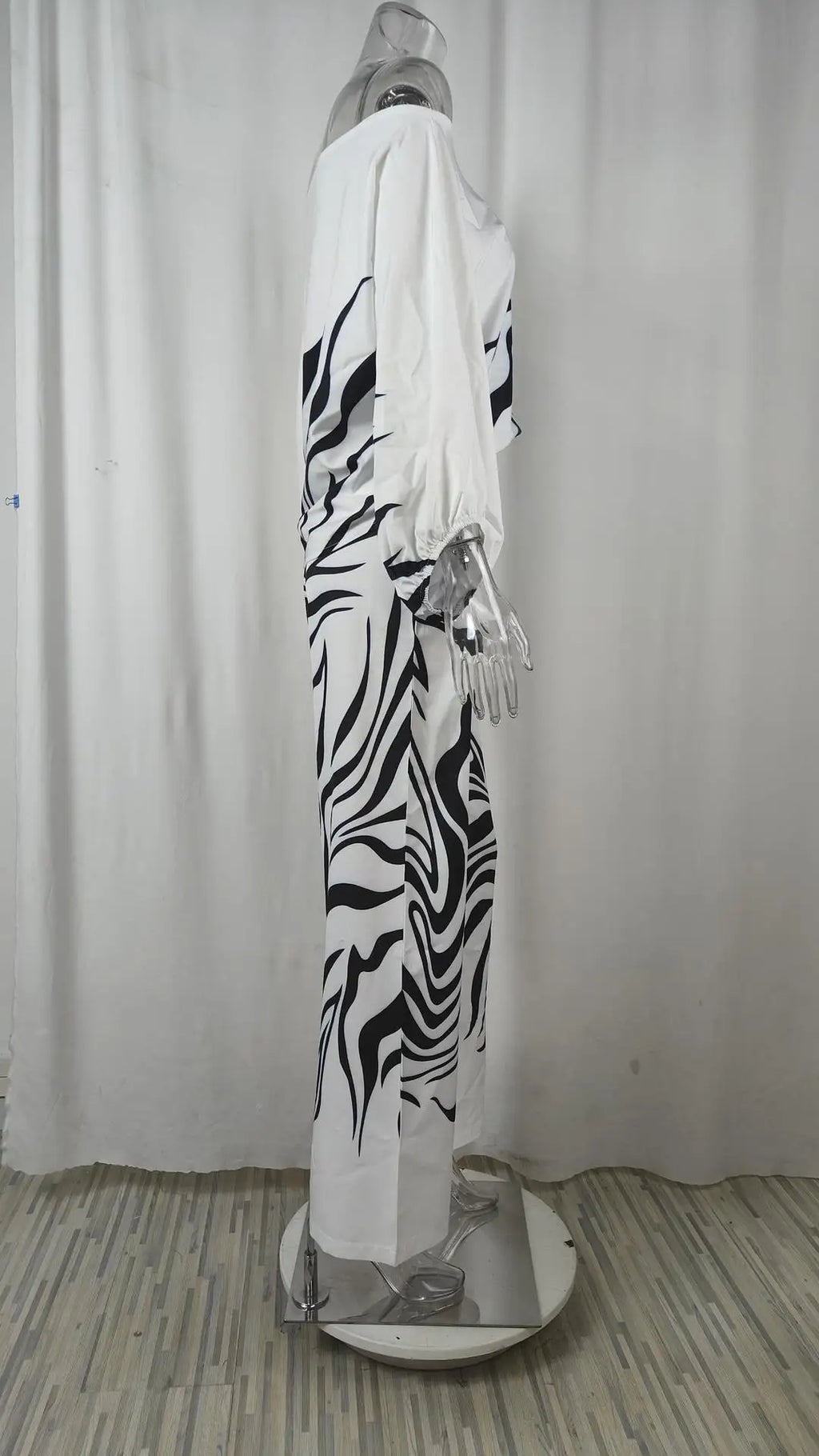 Striped Batwing Sleeve Two-Piece Set