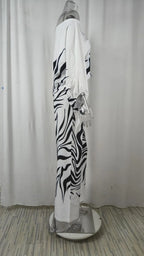 Striped Batwing Sleeve Two-Piece Set