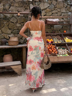 Floral Strapless Floor-Length Maxi Dress