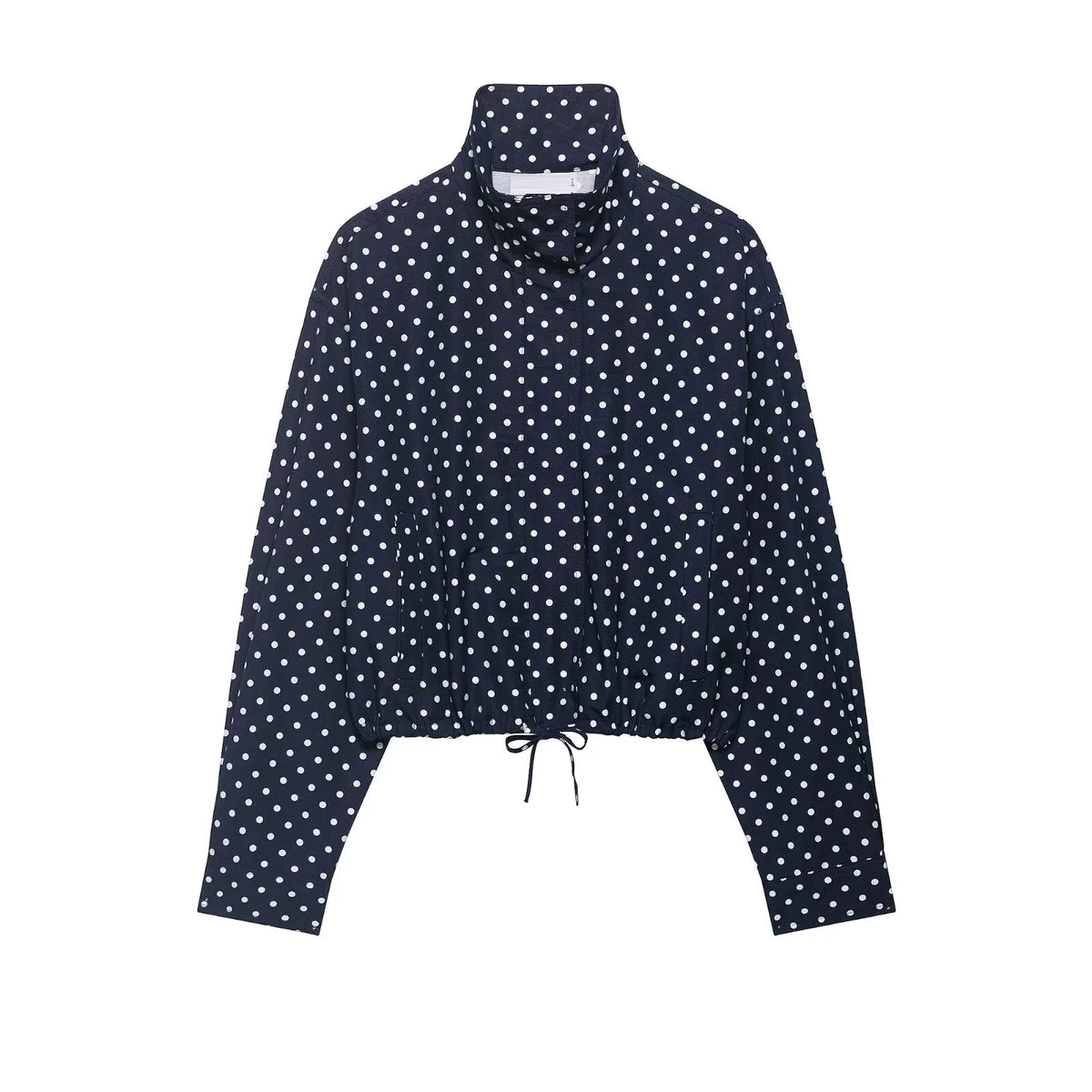 Elettra Ferri polka dot casual loose jacket with long sleeves and relaxed fit, stylish casualwear for everyday wear.