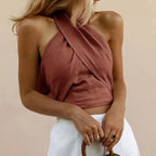 Backless V-Neck Top