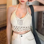 Hollow-Out Knit Cami Top