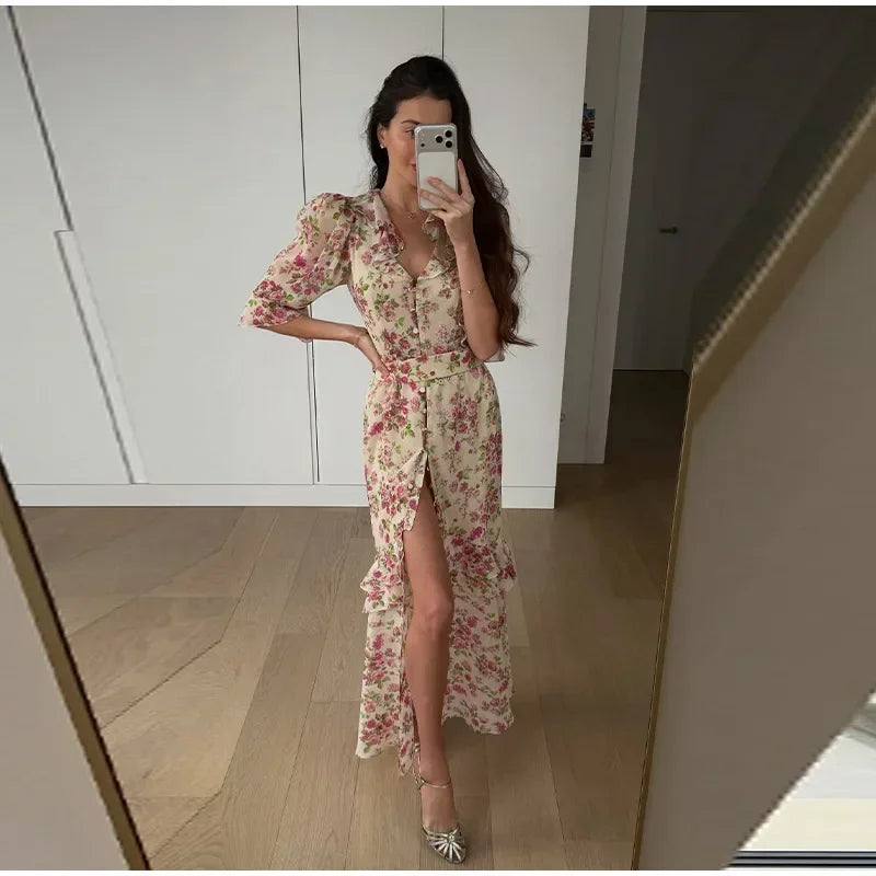 Sleeve 2026 Spring/Summer Romantic Women Party Gown Elegant Lady Vestido