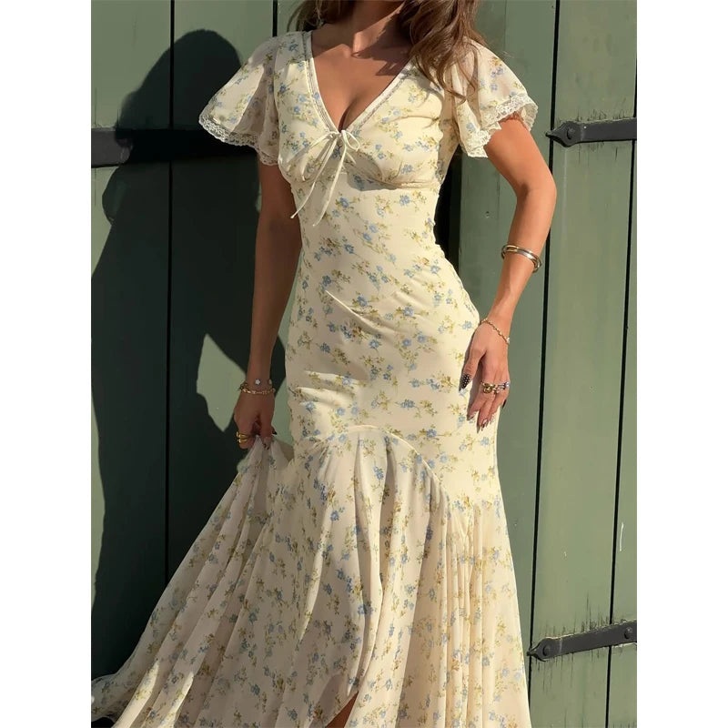 Sleeve 2026 Spring/Summer Romantic Women Party Gown Elegant Lady Vestido