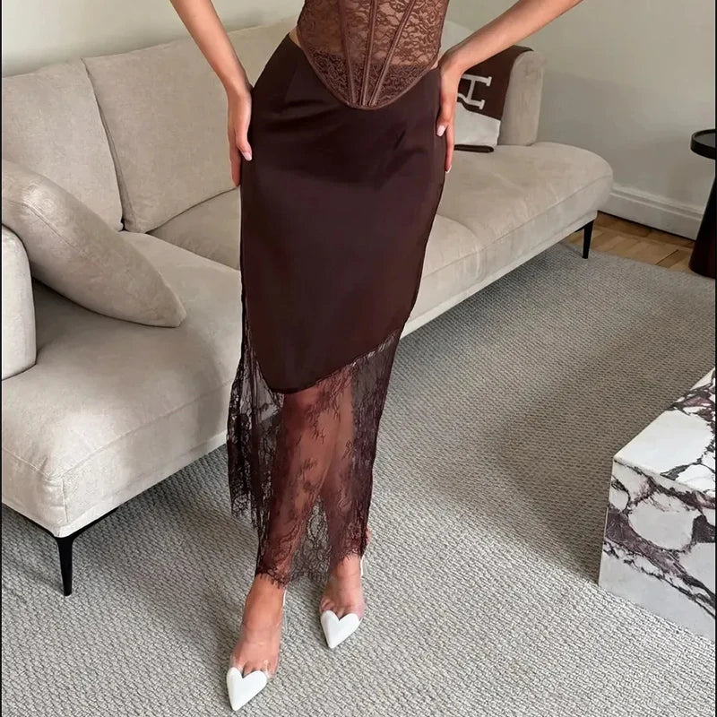 Brown Fashion Party Club Boho Skirt