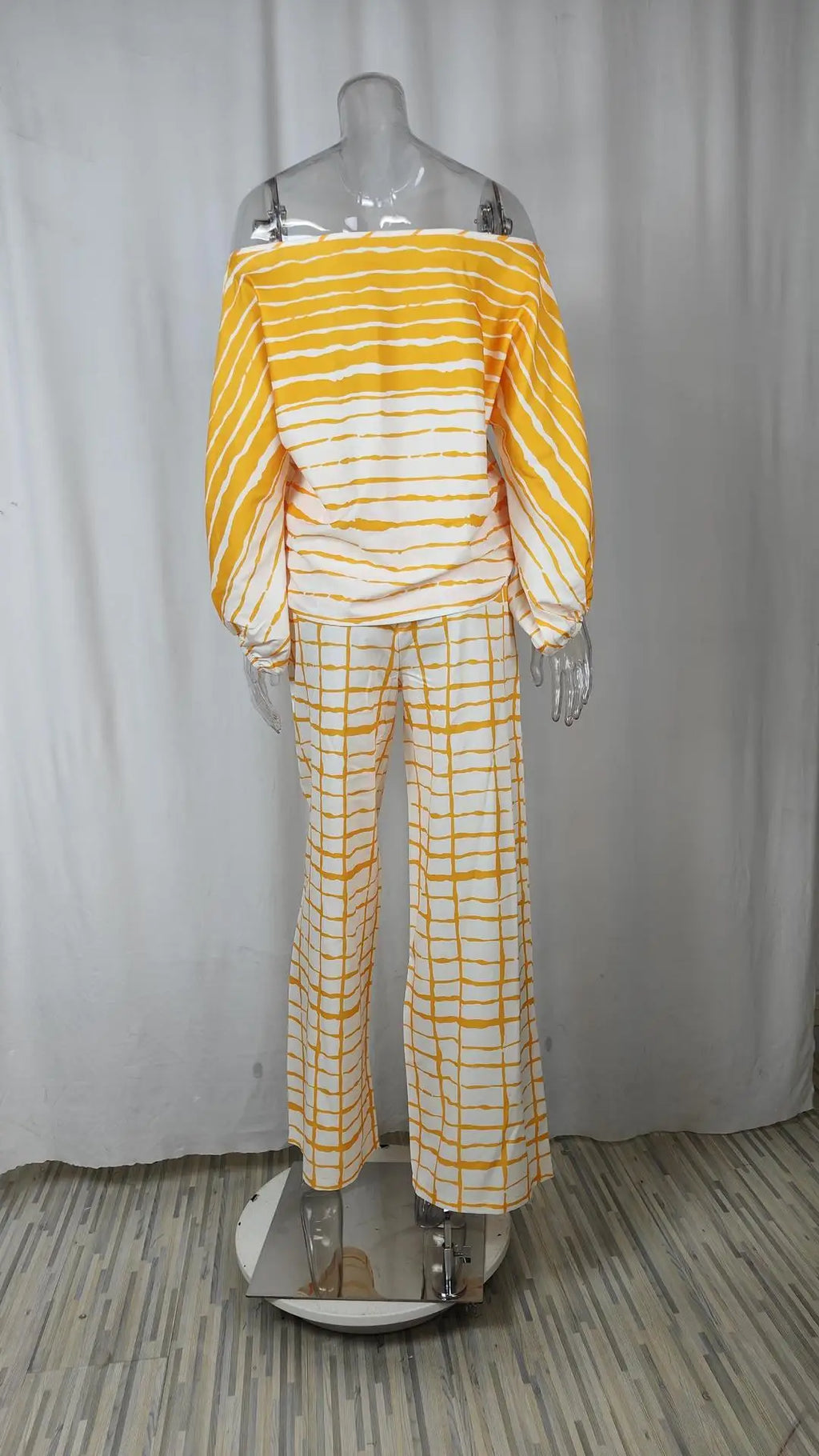 Striped Batwing Sleeve Two-Piece Set