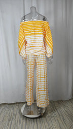 Striped Batwing Sleeve Two-Piece Set