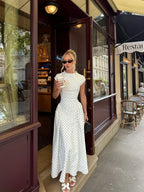 Polka Dot Slim Maxi Dress