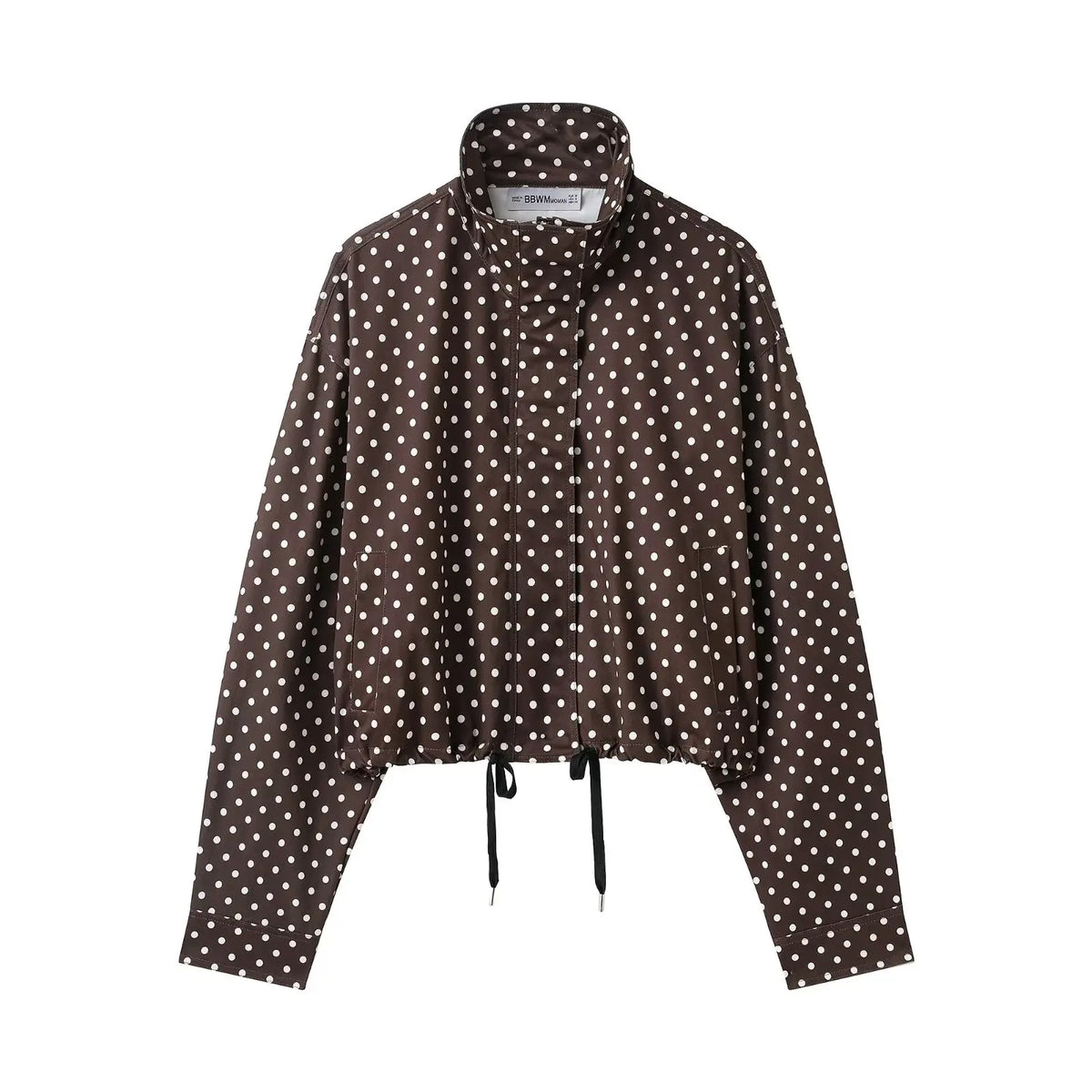 Elettra Ferri polka dot casual loose jacket, lightweight casualwear with a relaxed fit and stylish polka dot pattern.