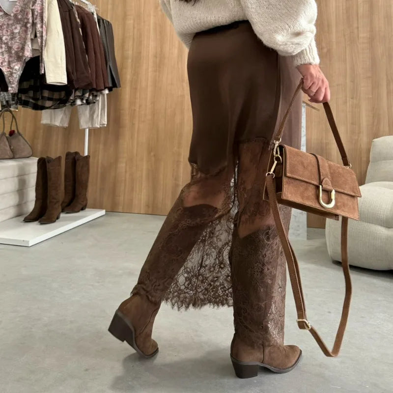Brown Fashion Party Club Boho Skirt