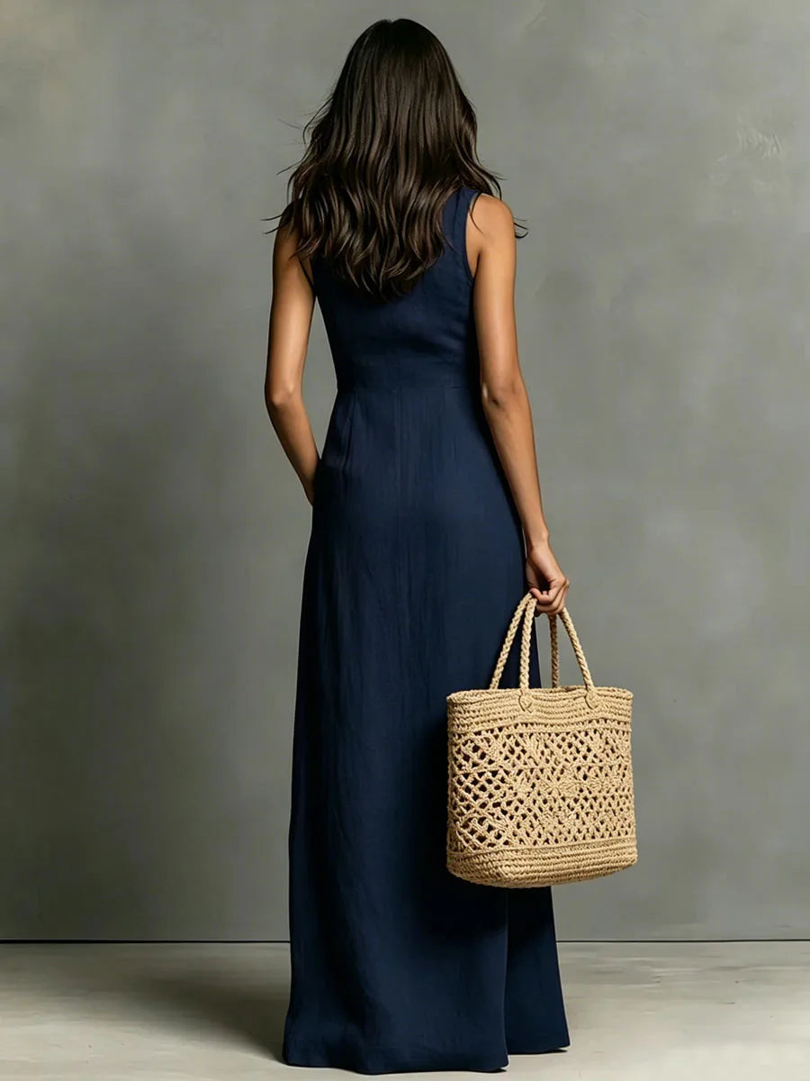 Neck Summer Beach  Sundress