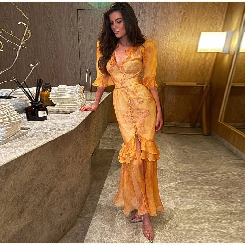 Sleeve 2026 Spring/Summer Romantic Women Party Gown Elegant Lady Vestido