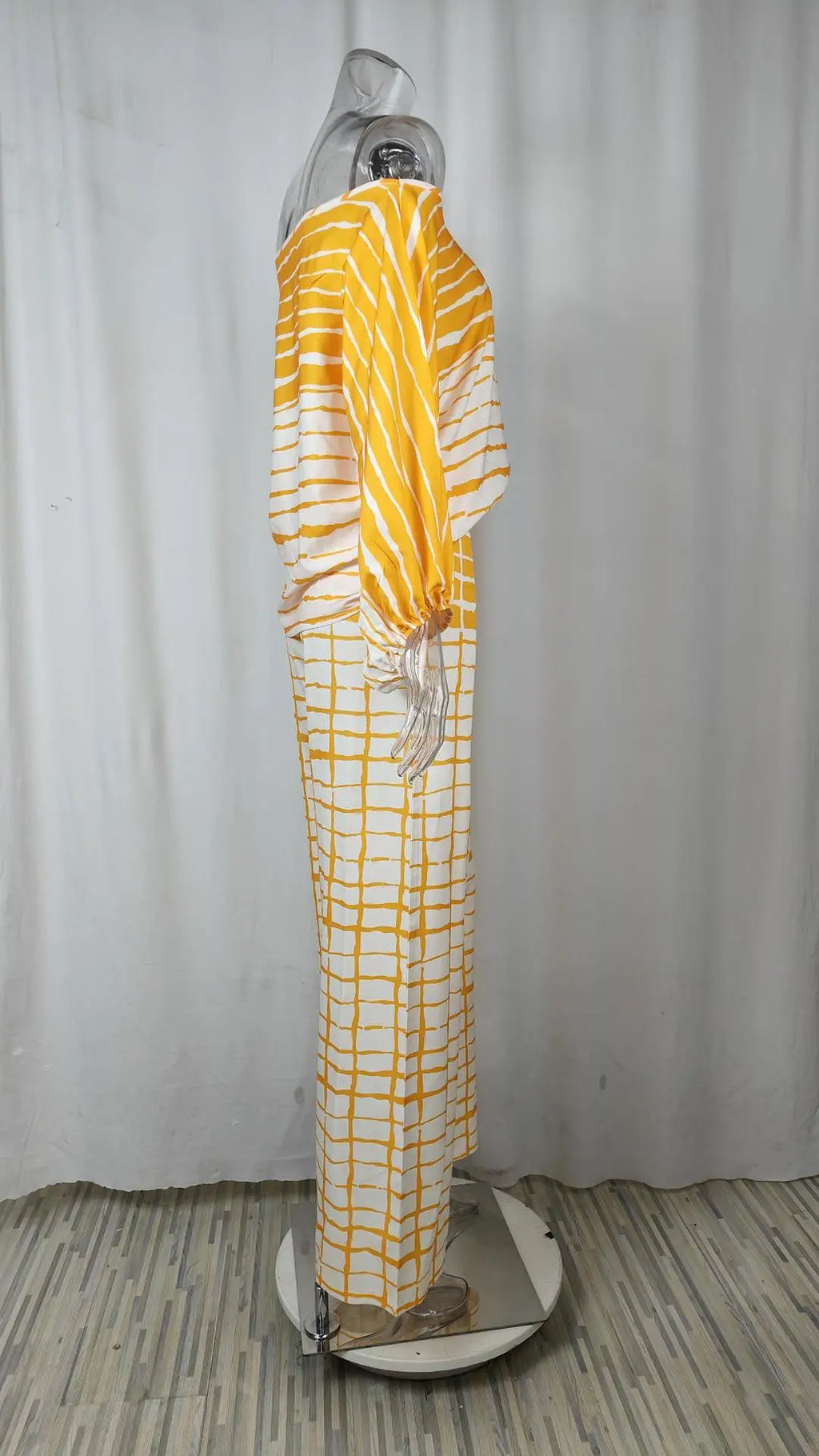 Striped Batwing Sleeve Two-Piece Set