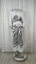 Striped Batwing Sleeve Two-Piece Set