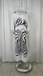 Striped Batwing Sleeve Two-Piece Set