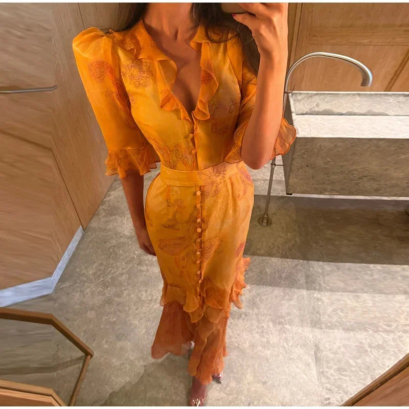 Sleeve 2026 Spring/Summer Romantic Women Party Gown Elegant Lady Vestido