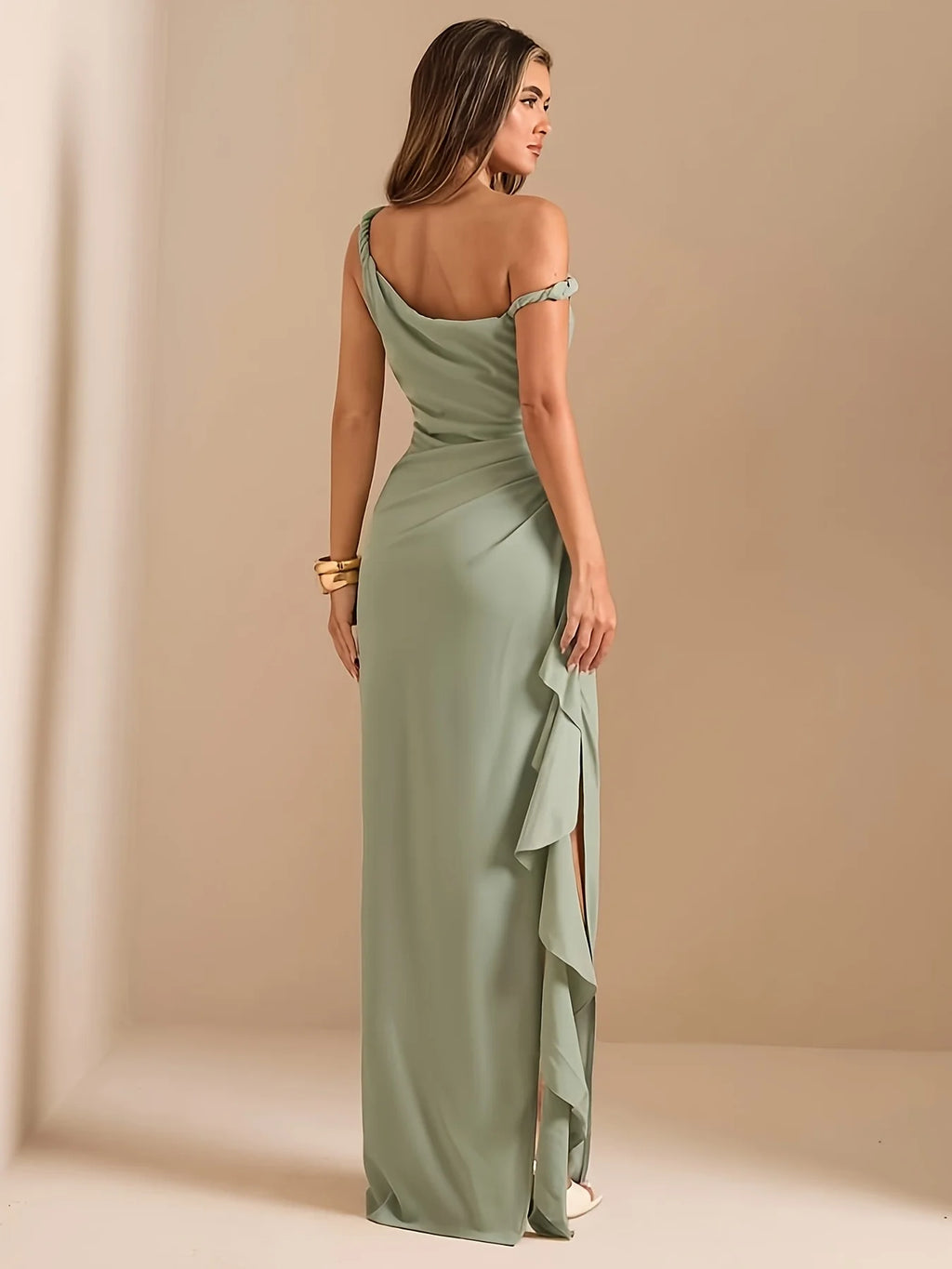 Asymmetrical Mermaid Maxi Dress