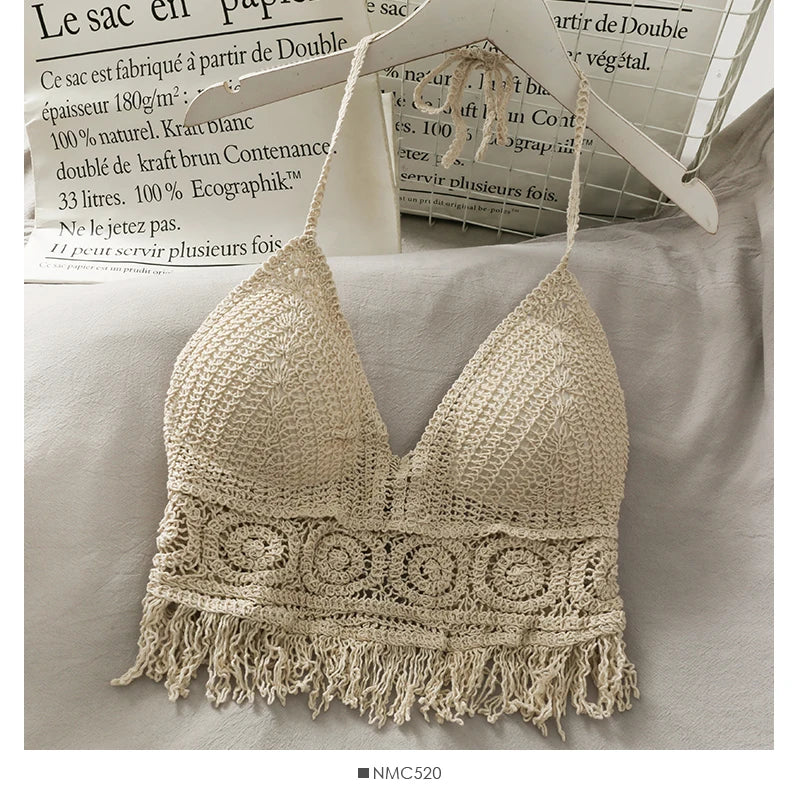 Hollow-Out Knit Cami Top