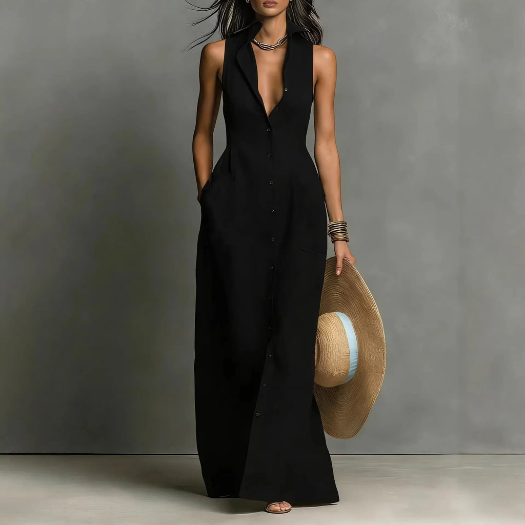 Neck Summer Beach  Sundress