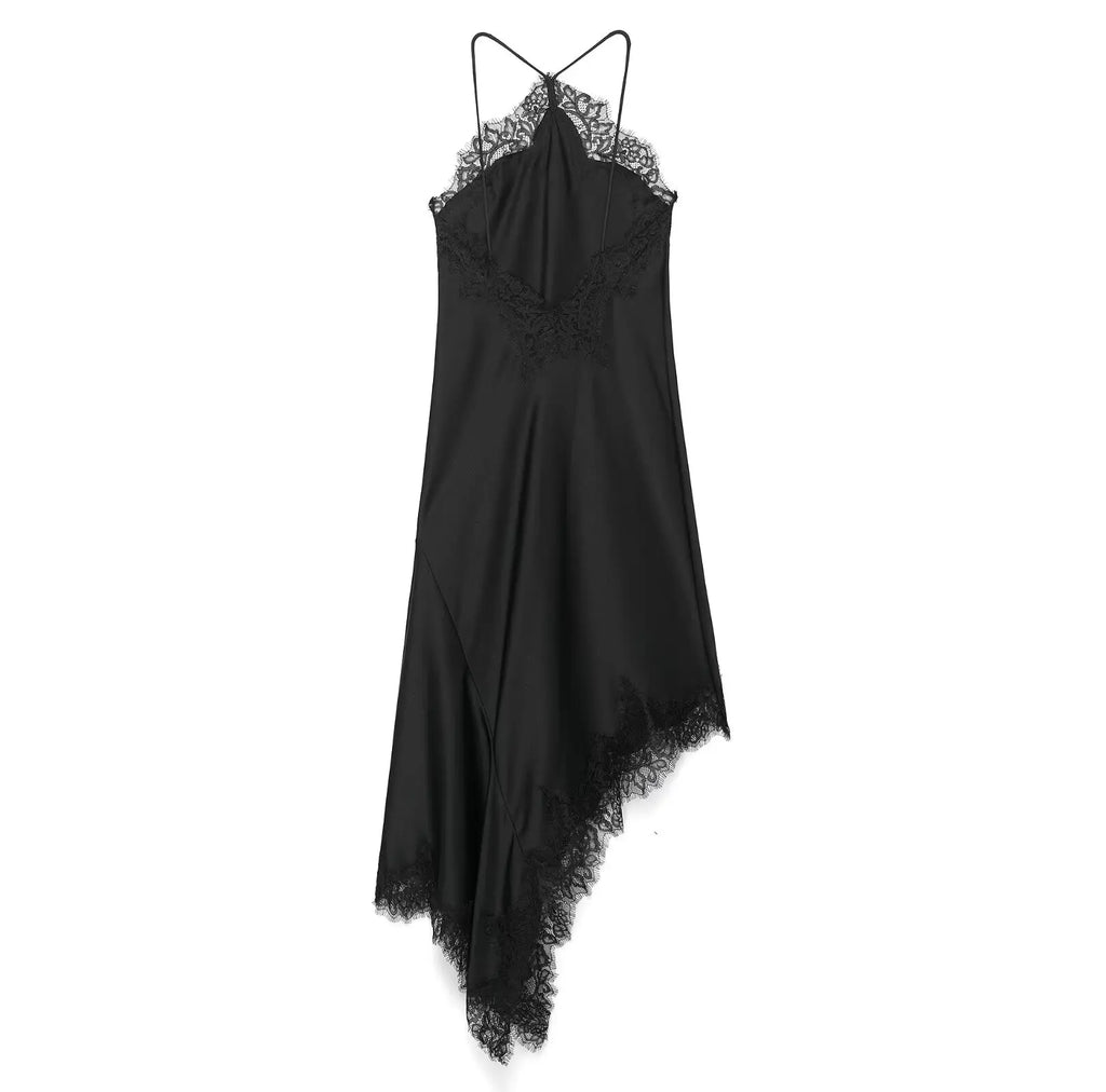Satin Halter Lace Dress