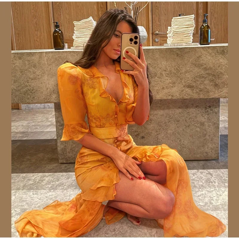 Sleeve 2026 Spring/Summer Romantic Women Party Gown Elegant Lady Vestido