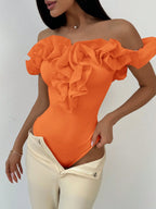 Backless Petal Sleeve Knit Top