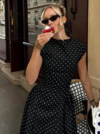 Polka Dot Slim Maxi Dress