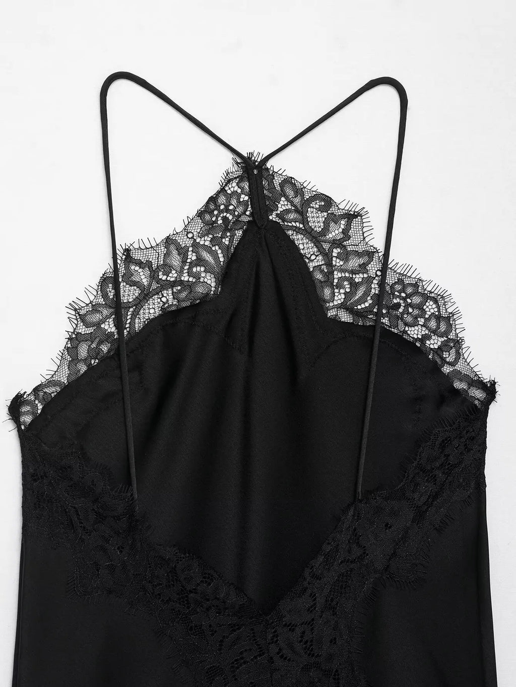 Satin Halter Lace Dress