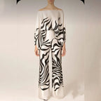 Striped Batwing Sleeve Two-Piece Set