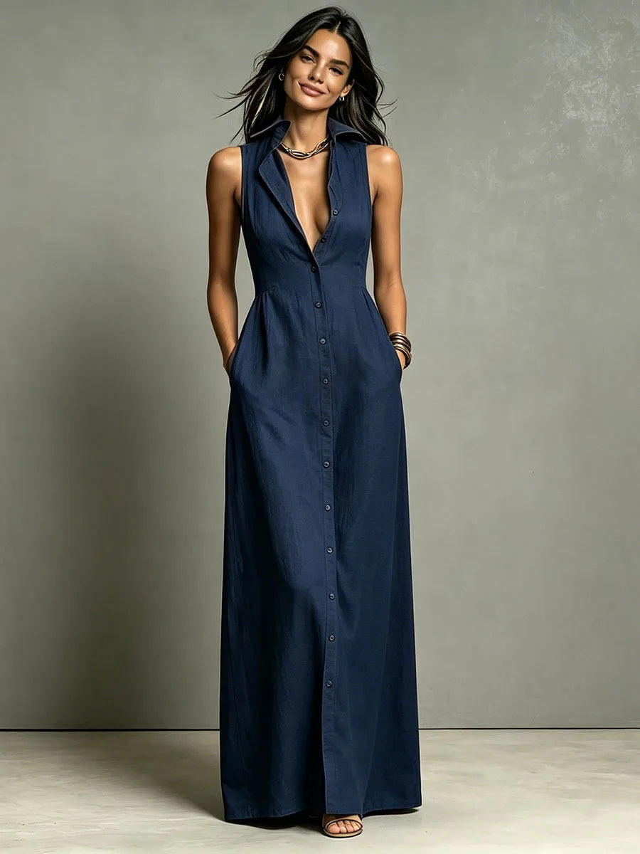 Neck Summer Beach  Sundress