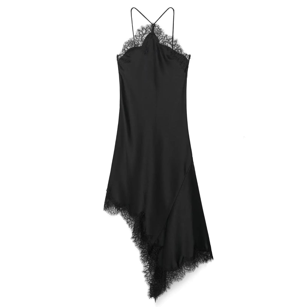 Satin Halter Lace Dress
