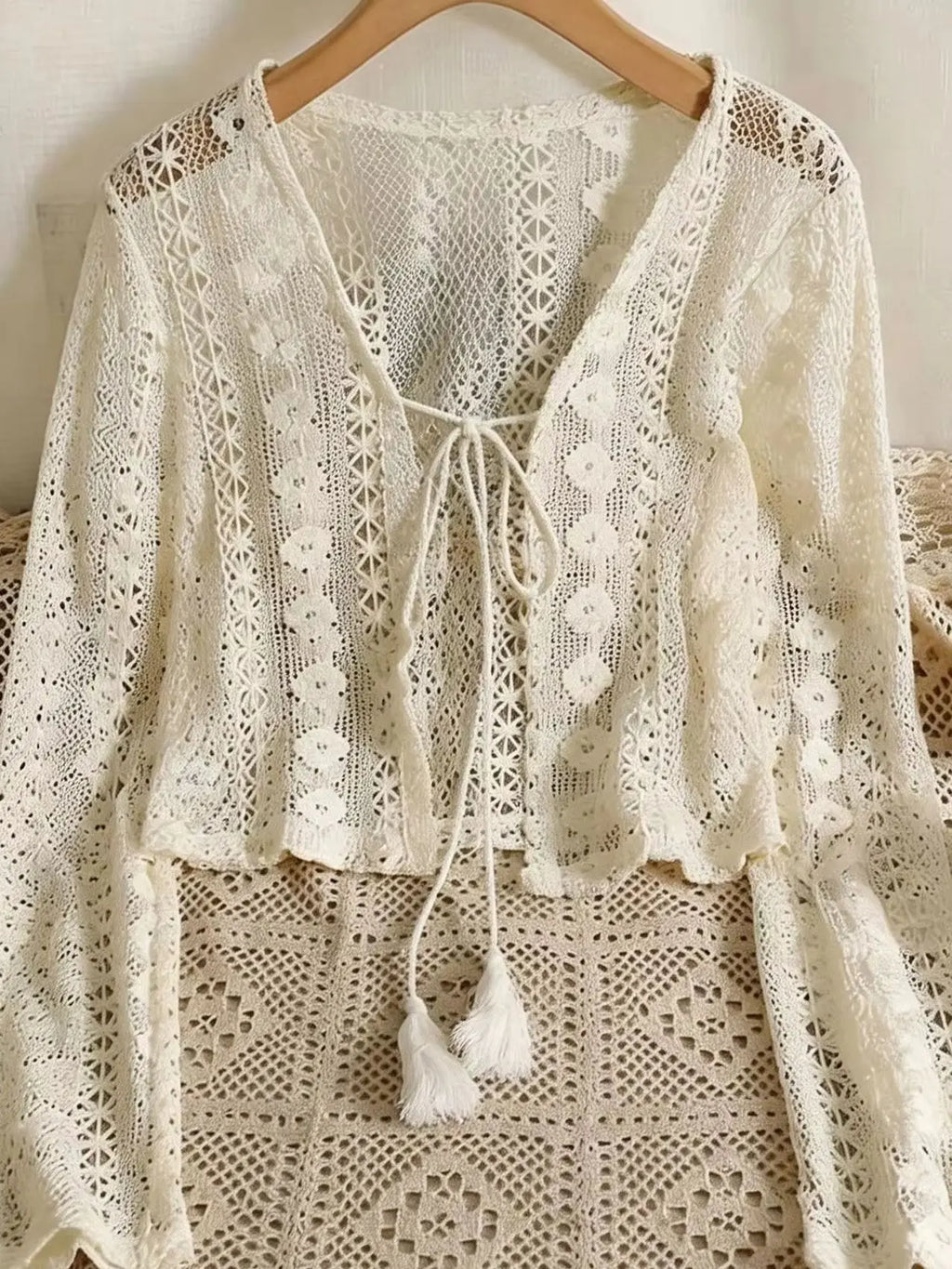 Lightweight Hollow-Out Knit Cardigan