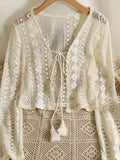 Lightweight Hollow-Out Knit Cardigan