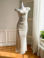 Polka Dot Hollow-Out Mermaid Knit Dress