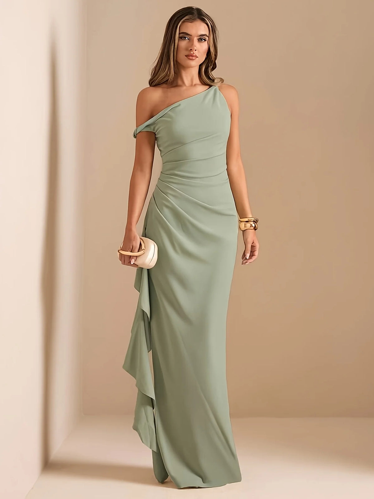 Asymmetrical Mermaid Maxi Dress