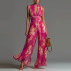 Pleated Wide-Leg Jumpsuit