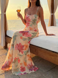 Floral Strapless Floor-Length Maxi Dress