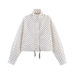 Elettra Ferri polka dot casual loose jacket shown in the image, featuring lightweight fabric and a relaxed fit for casual wear.
