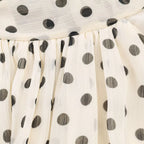 Polka Dot Tiered V-Neck Blouse
