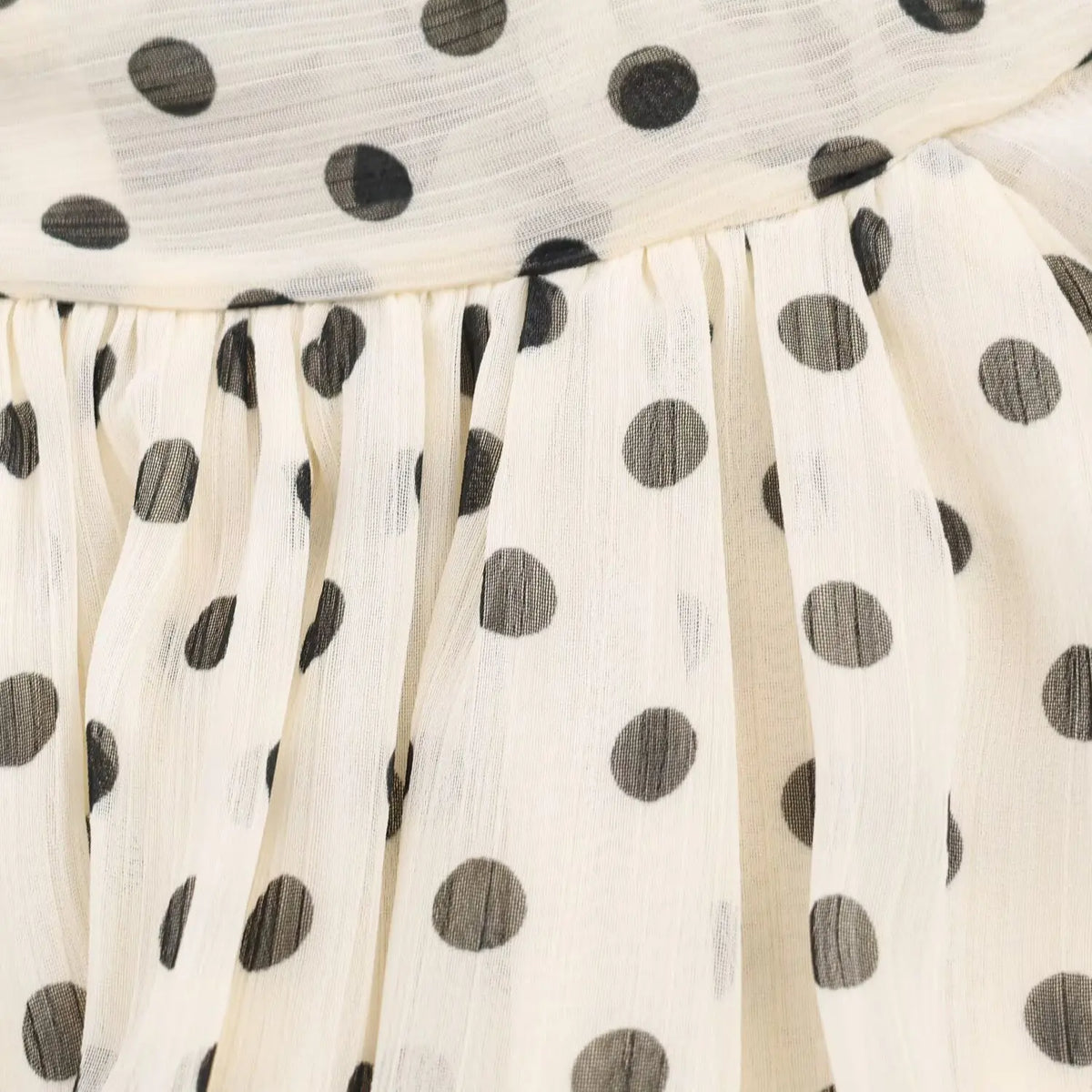 Polka Dot Tiered V-Neck Blouse