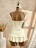 High-Waist Mini Skirt Set