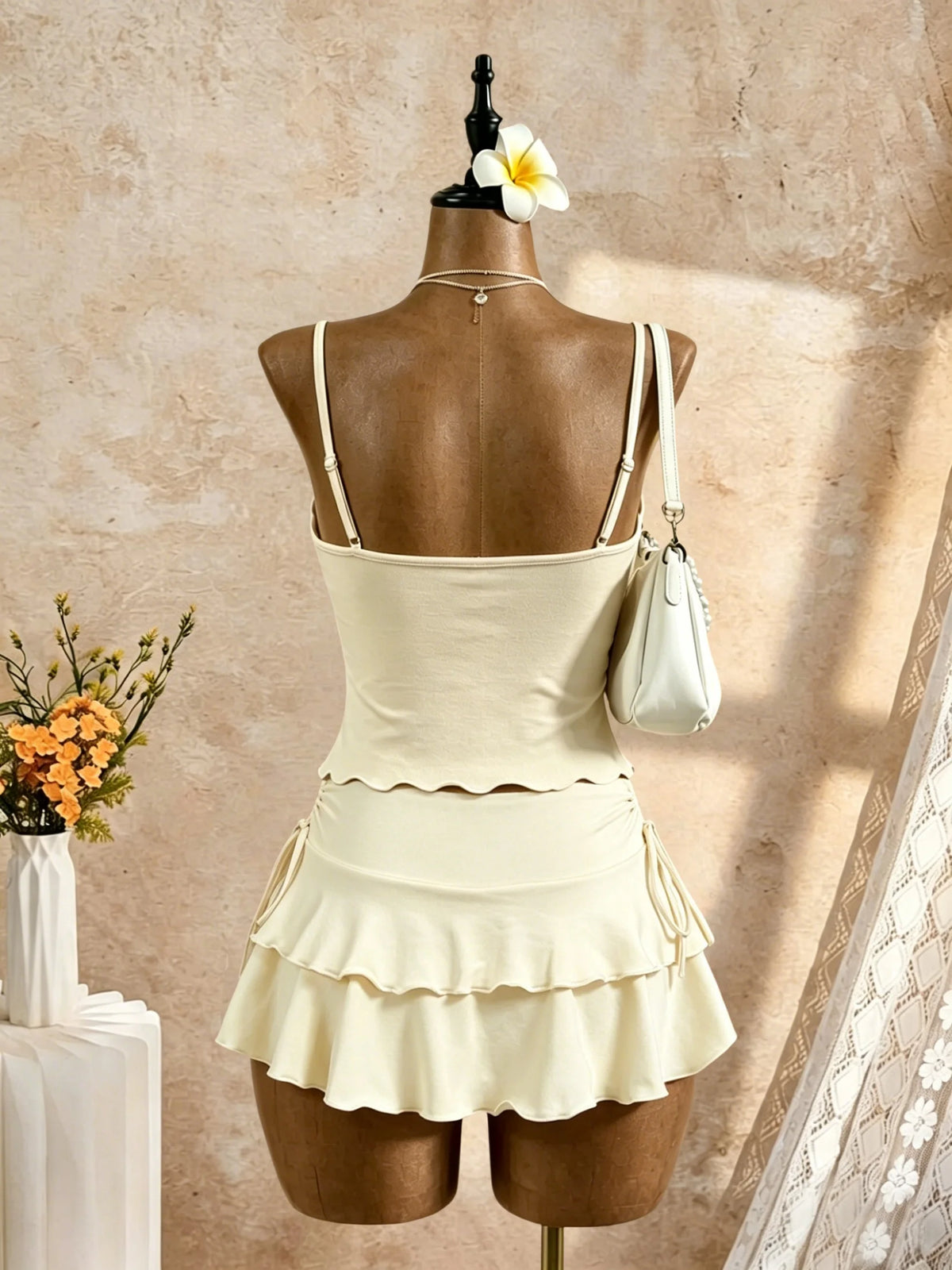 High-Waist Mini Skirt Set