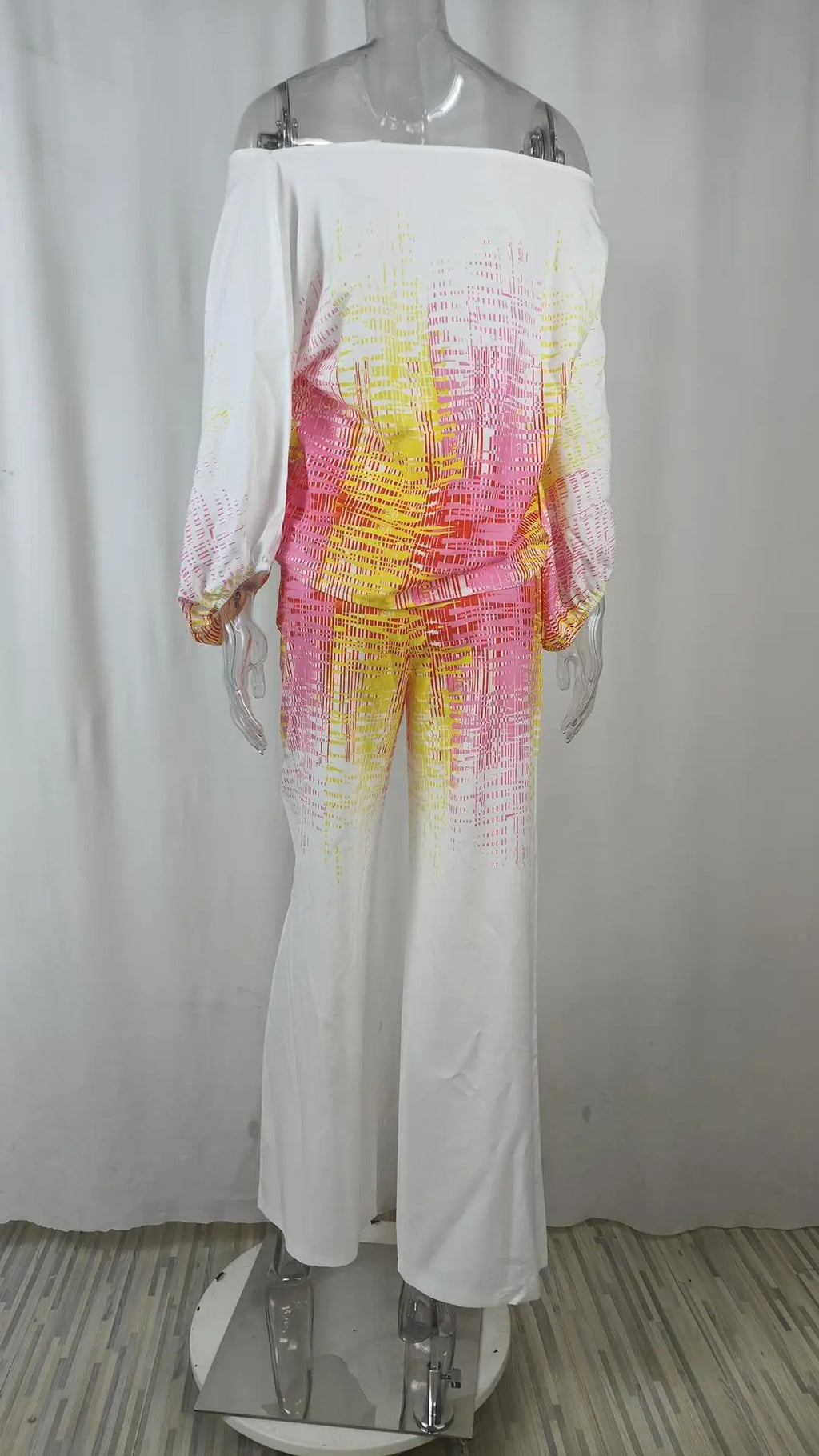 Striped Batwing Sleeve Two-Piece Set