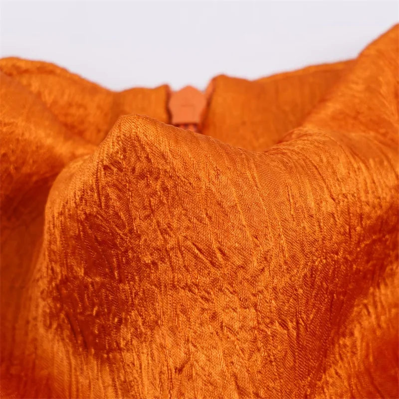Women's Top 2026 Spring New Style Orange Sleeveless Satin Texture Long Ribbon Top Elegant and Stylish Unique Fashion Focus