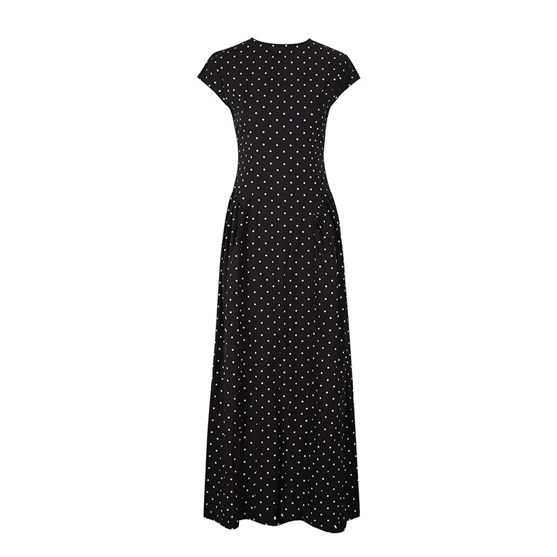Polka Dot Slim Maxi Dress