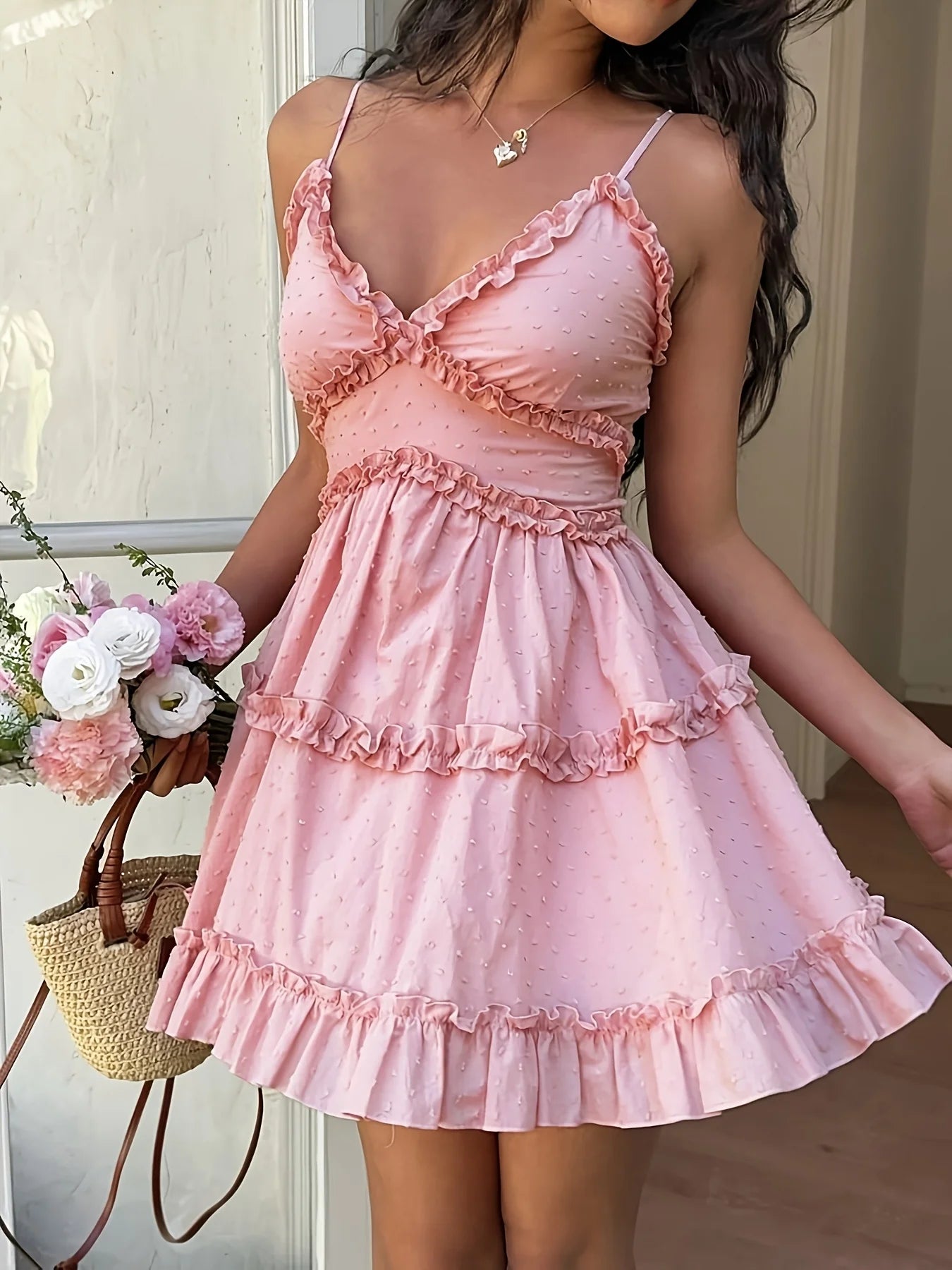 Ruffle Strapless A-Line Dress
